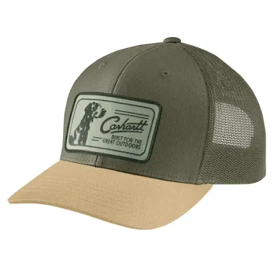 106913-DOV CARHARTT Canvas Mesh-Back Dog Patch Cap