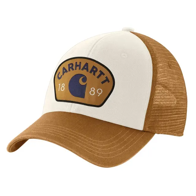 106743-BRN CARHARTT Canvas Mesh-Back 1889 Patch Cap
