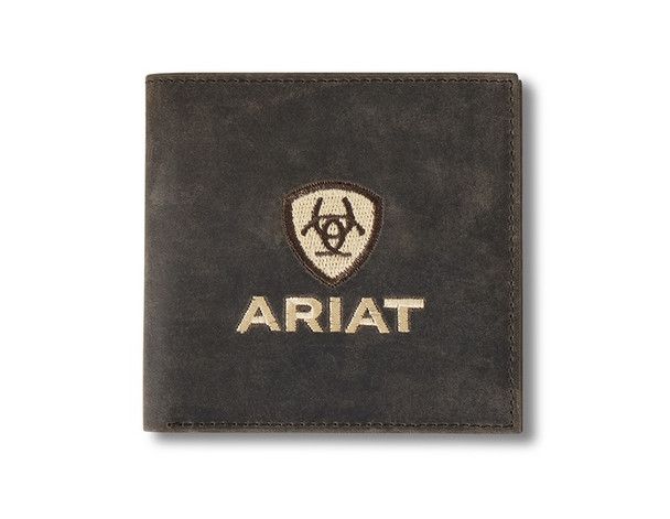 A3556602 Ariat Large Bifold Wallet Crazy Horse Leather Brown