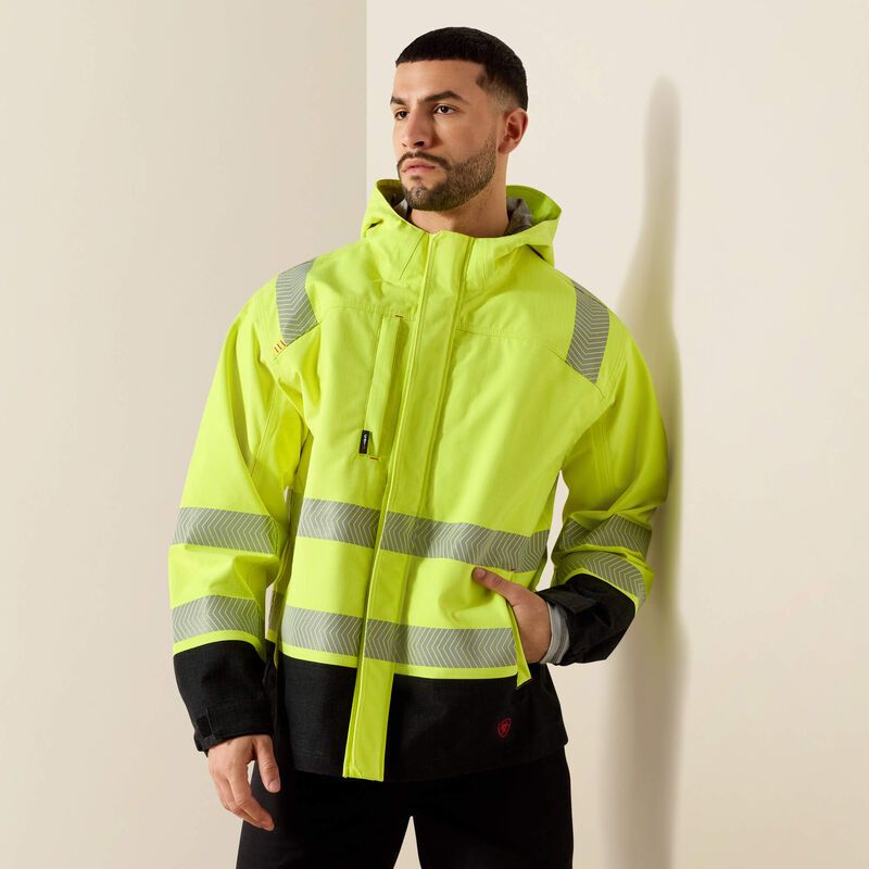 10041788 ARIAT MNS FR HI-VIS HOOD H2O JKT HI-VIS Y