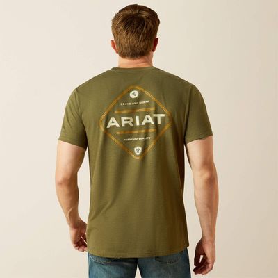 10062414 ARIAT MNS ROPED DIAMOND SS TSHRT MLTRYHTH
