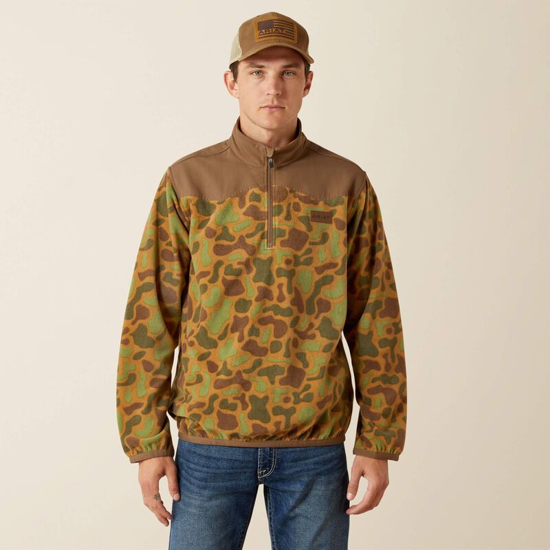 10062489 ARIAT MNS BASIS FLEECE SWTR KHAKI CAMO
