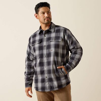 10062721 ARIAT MNS RBR FLANNEL INS SHRT JKT BLK