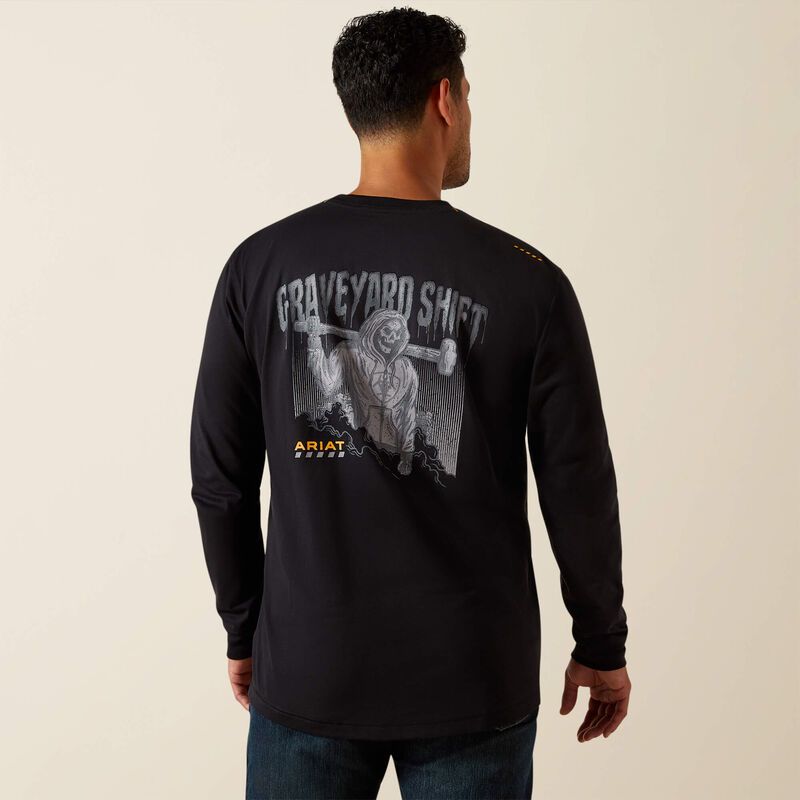10062776 ARIAT MNS RBR WORKMAN GRAVEYARD LS TSHRT