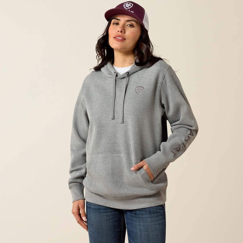 10063146 ARIAT WMS ARIAT LOGO 2.0 HOOD HTH GRY