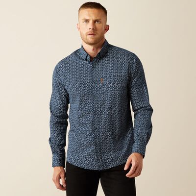 10054854 ARIAT MNS MARIN MDRN LS SHRT NAVY