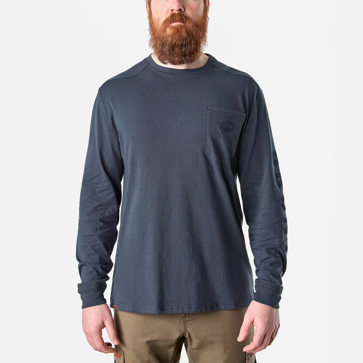 BRA51001-410 BRUNT LS Pocket Tee Navy Blue
