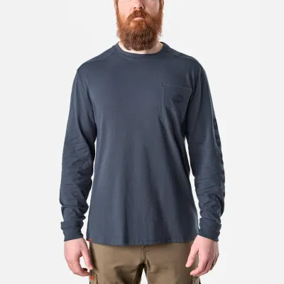 BRA51001-410 BRUNT LS Pocket Tee Navy Blue