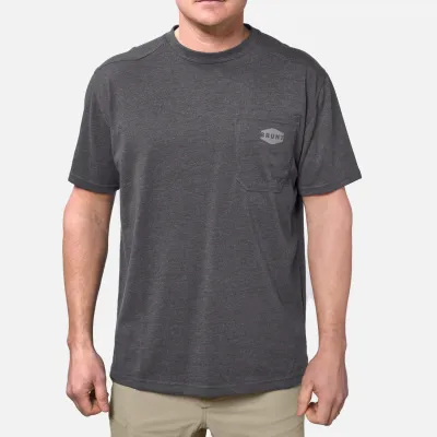 BRA51000-165 The BRUNT Pocket Tee Dark Grey Heathe