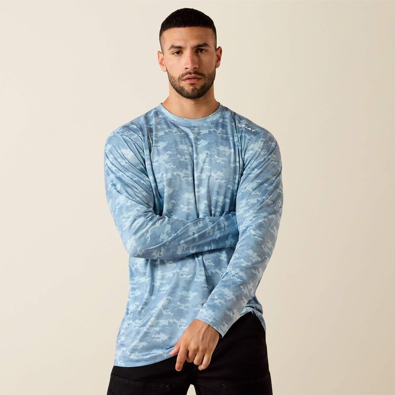 10071657 ARIAT MNS RBR SUNBLOCKER PRT LS TSHRT DST