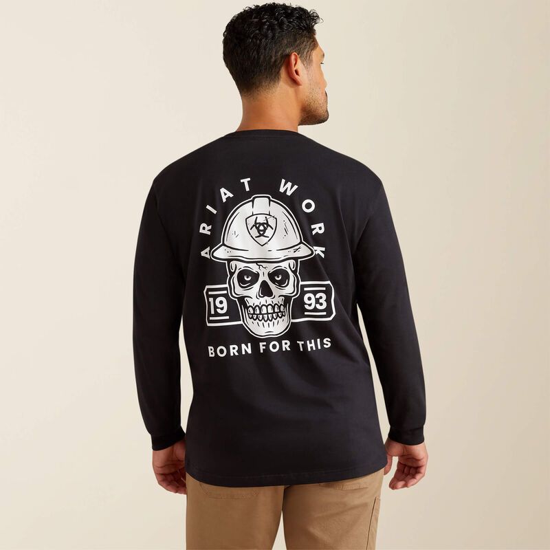 10062762 ARIAT MNS RBR CTN STRNG HRDHD LS TSHRT BL