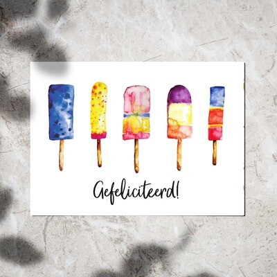Postcard - 'Gefeliciteerd' Popsicle Postcard - 'Gefeliciteerd' Popsicle