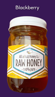 All a Buzz Pure Raw Honey - Blackberry, 16 oz. jar