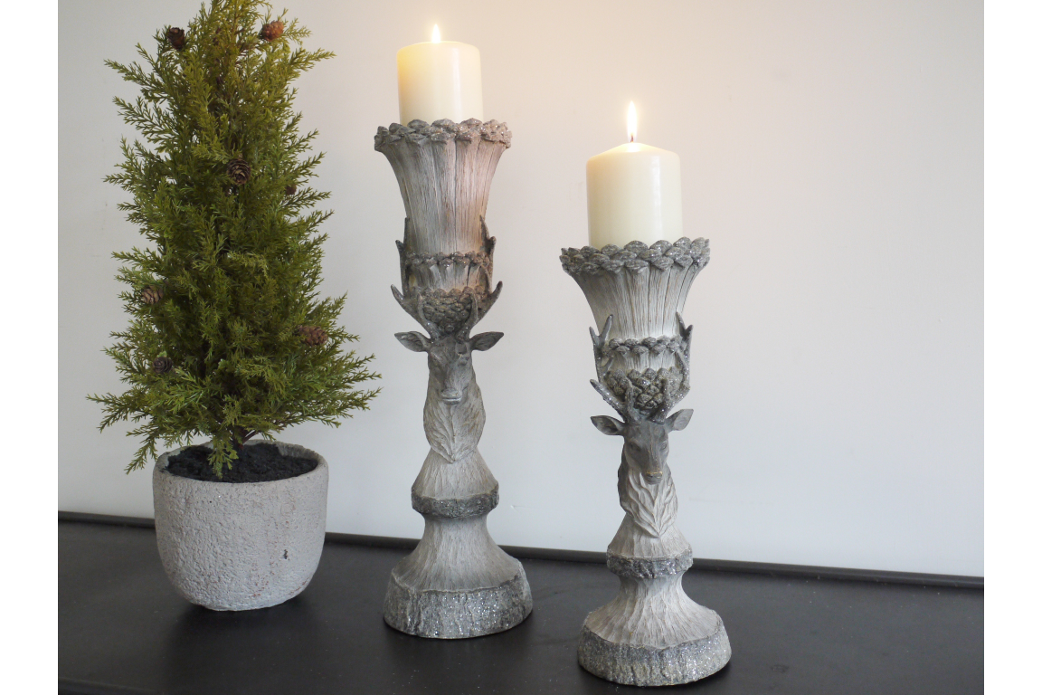 Nordic Rustic Stag Candle Holder (M)
