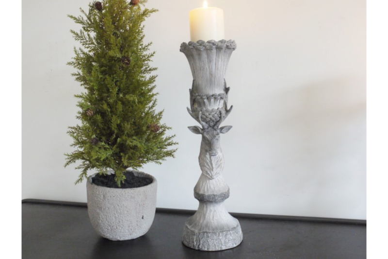 Nordic Rustic Stag Candle Holder (L)