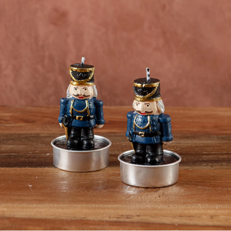 Blue Nutcracker Tealight Set Of 4