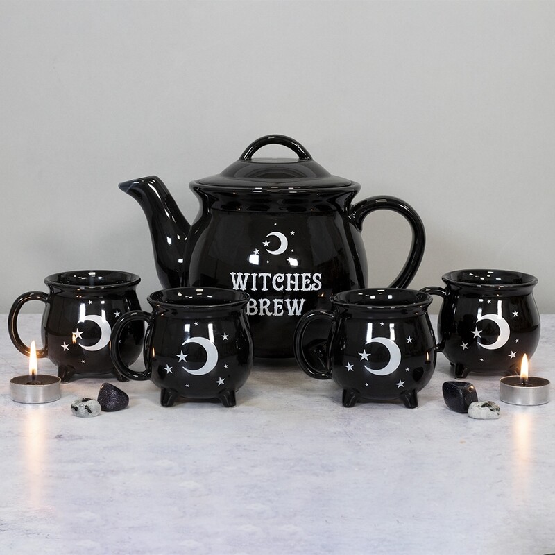 Witches Brew Ceramic Cauldron Tea Set