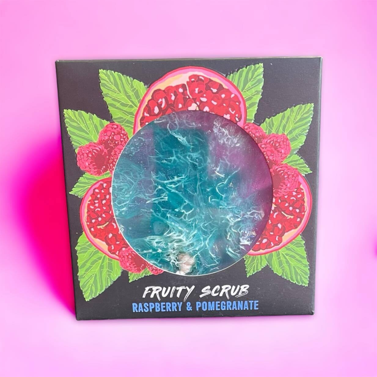Raspberry &amp; Pomegranate Fruity Scrub Soap on a Rope