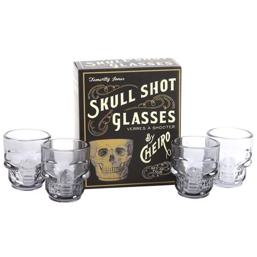 Set of 4 Skull Shot Glasses Set