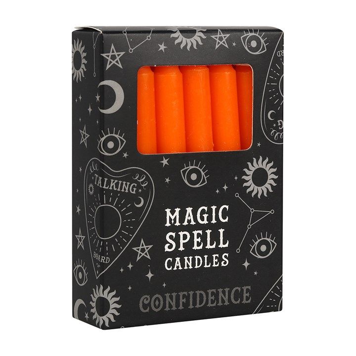 Set of 12 Orange &#39;Confidence&#39; Spell Candles
