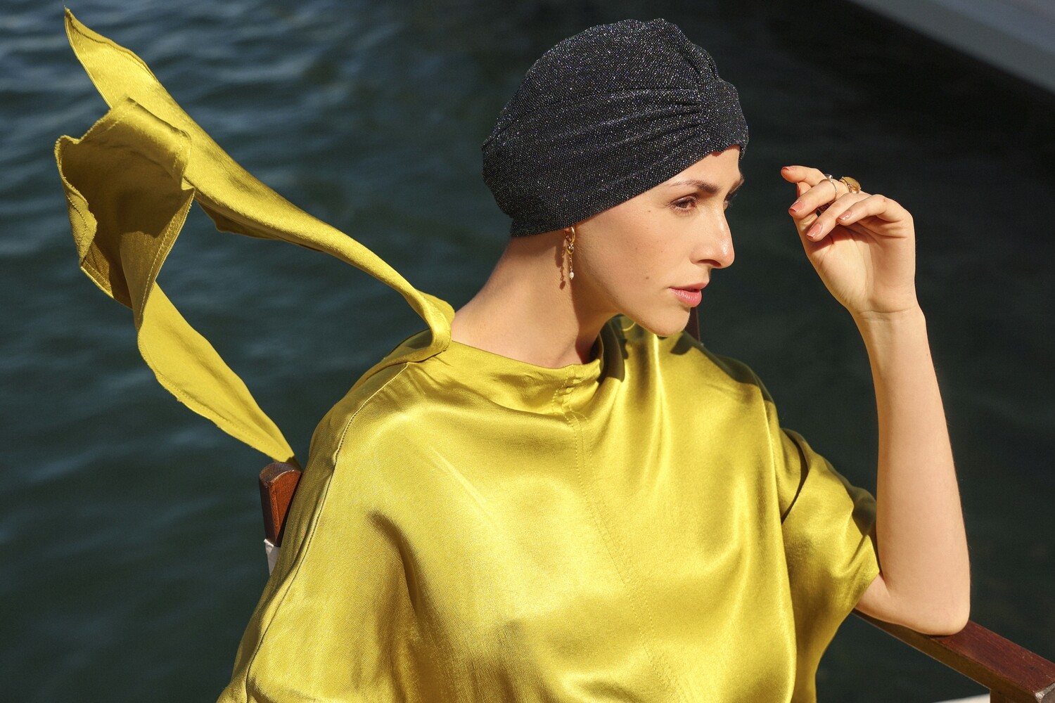 Classic Charlie Lurex ongevoerd | blauw groen