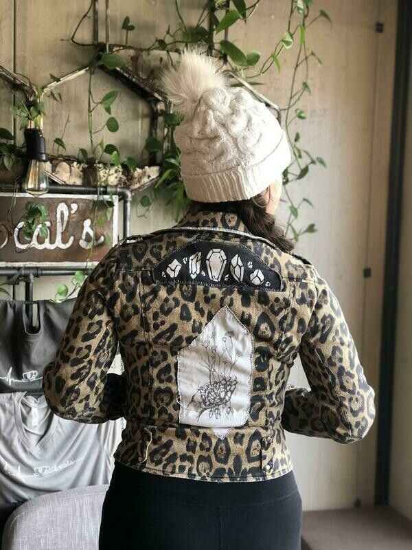 Lepord Print Motorcycle Jacket
