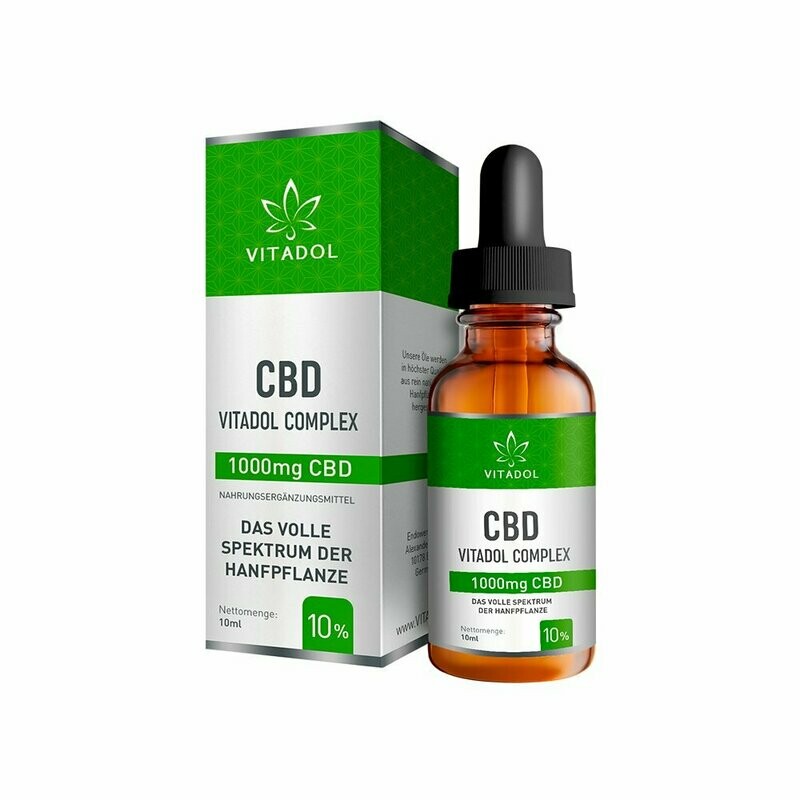 10% (1.000mg) CBD Öl – Vitadol Complex   inkl. 7% MwSt. Kostenloser Versand