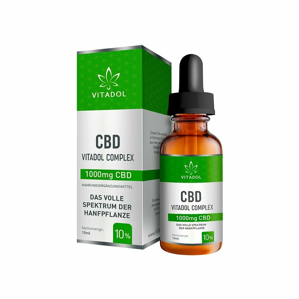 10% (1.000mg) CBD Öl – Vitadol Complex   inkl. 7% MwSt. Kostenloser Versand