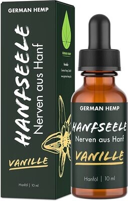 German Hemp HANFSEELE | Premium Hanföl mit Vanille | 10 ml | Wohlbefinden | Entspannung | Sport