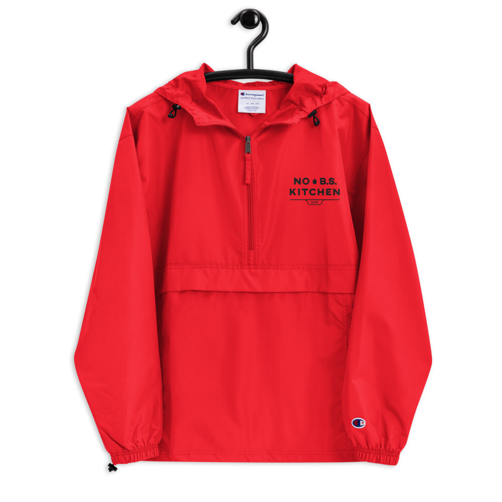 Embroidered Champion Packable Jacket, Color: Scarlet, Size: S