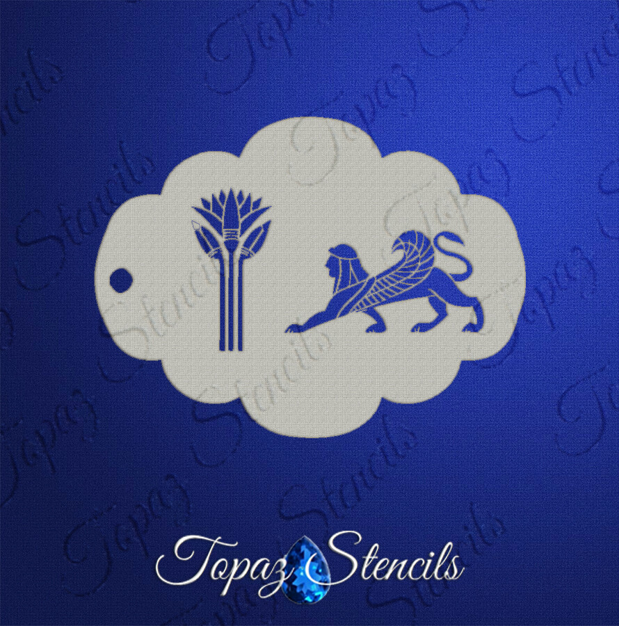 Egyptian Lotus and Sphinx