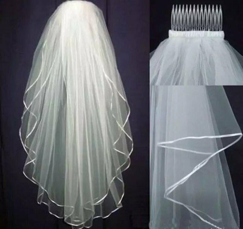 voile blanc mariee bord satiné