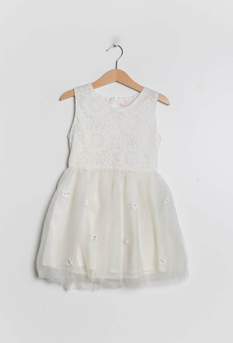 Robe dentelle blanche et tulle
