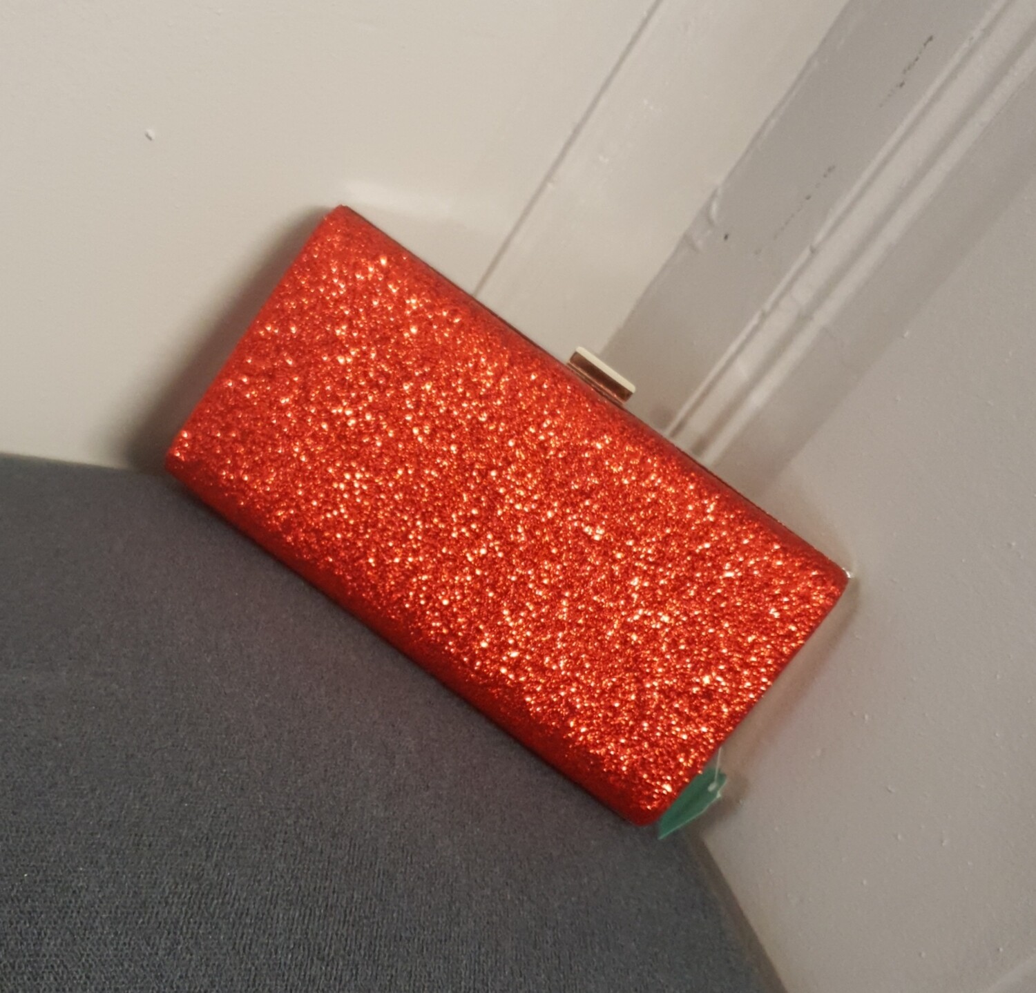 Pochette soiree paillette rouge