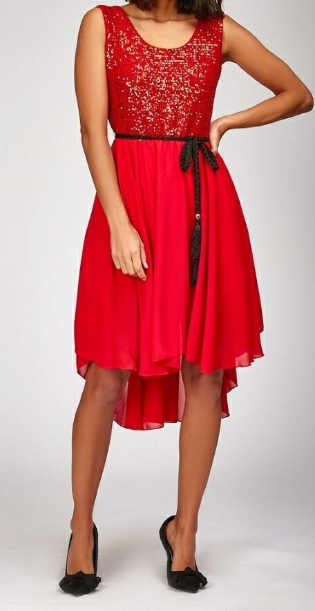 robe sequins rouge