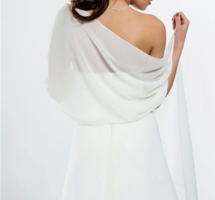 etole rectangulaire mousseline blanche mariage soirée 