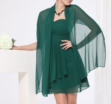 etole rectangulaire vert sapin mousseline mariage soirée 
