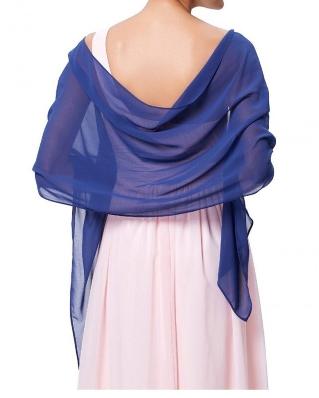 etole mousseline rectangle bleu roi mariage soirée 