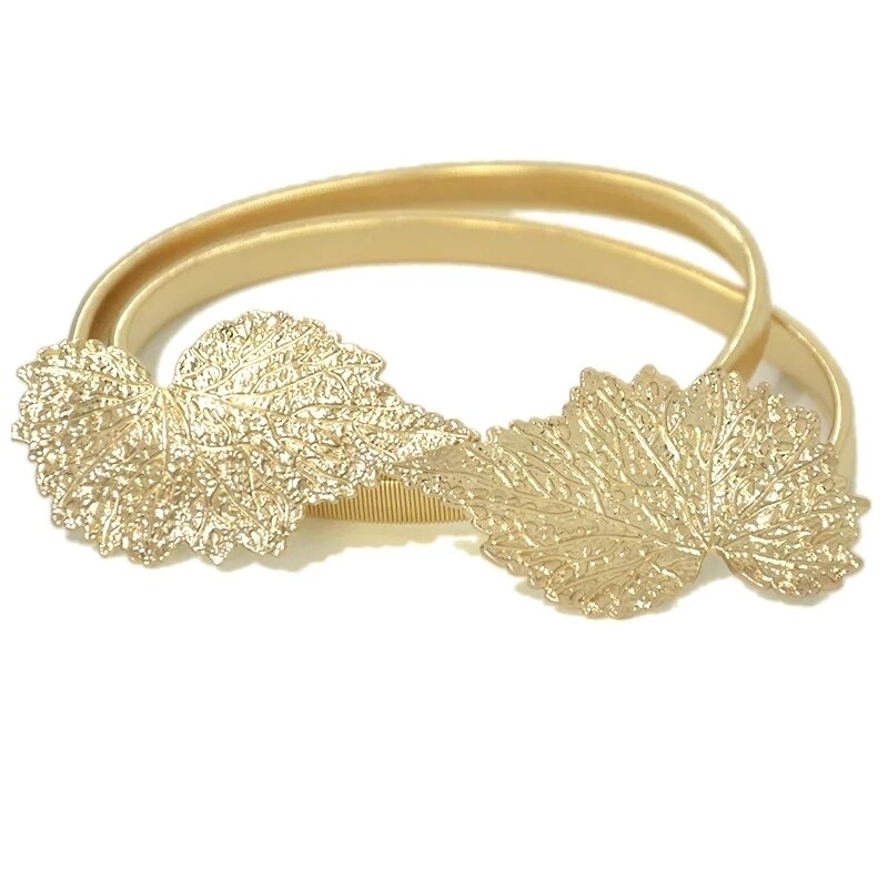 ceinture en métal doré Feuille