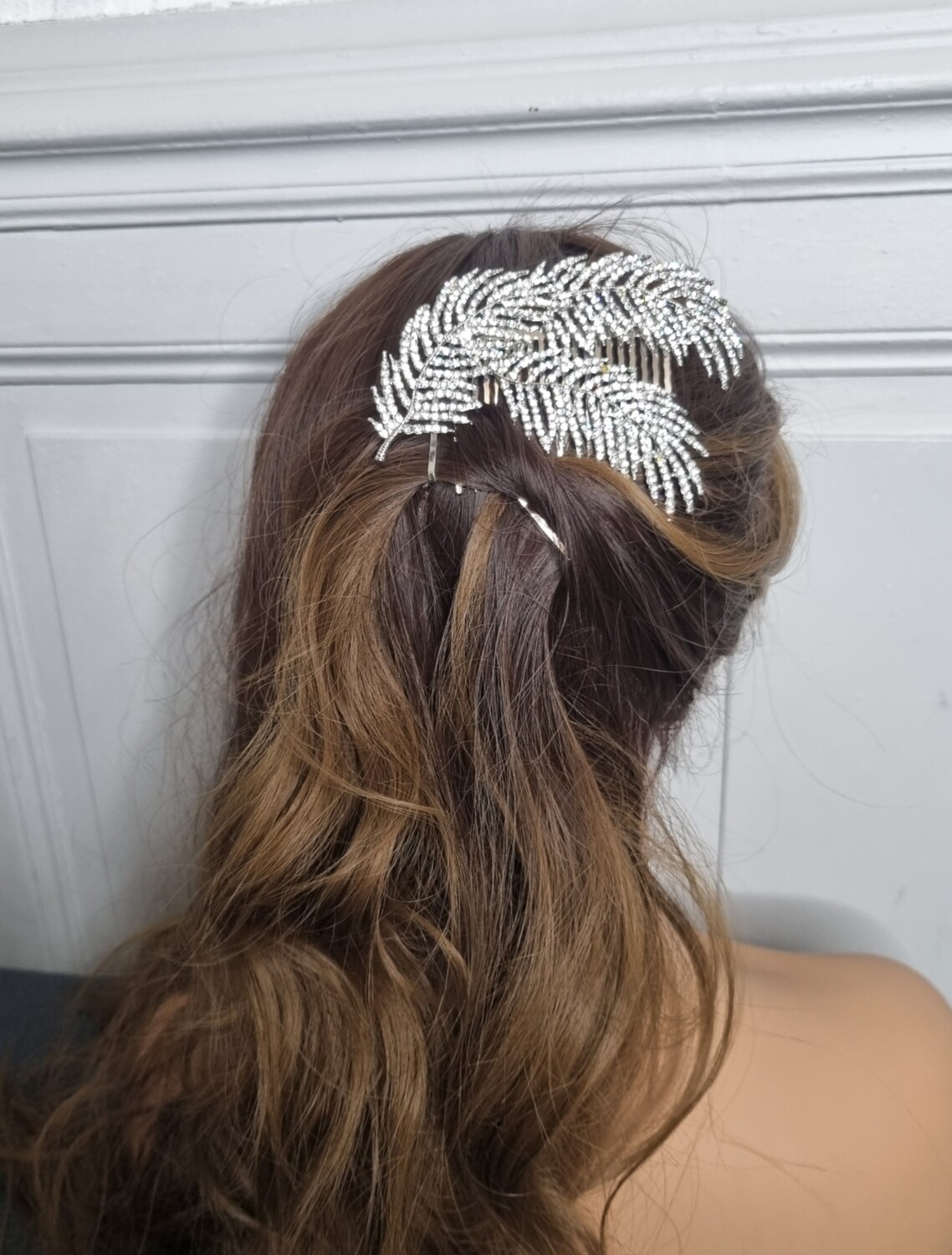 bijou de cheveux peigne argente et strass