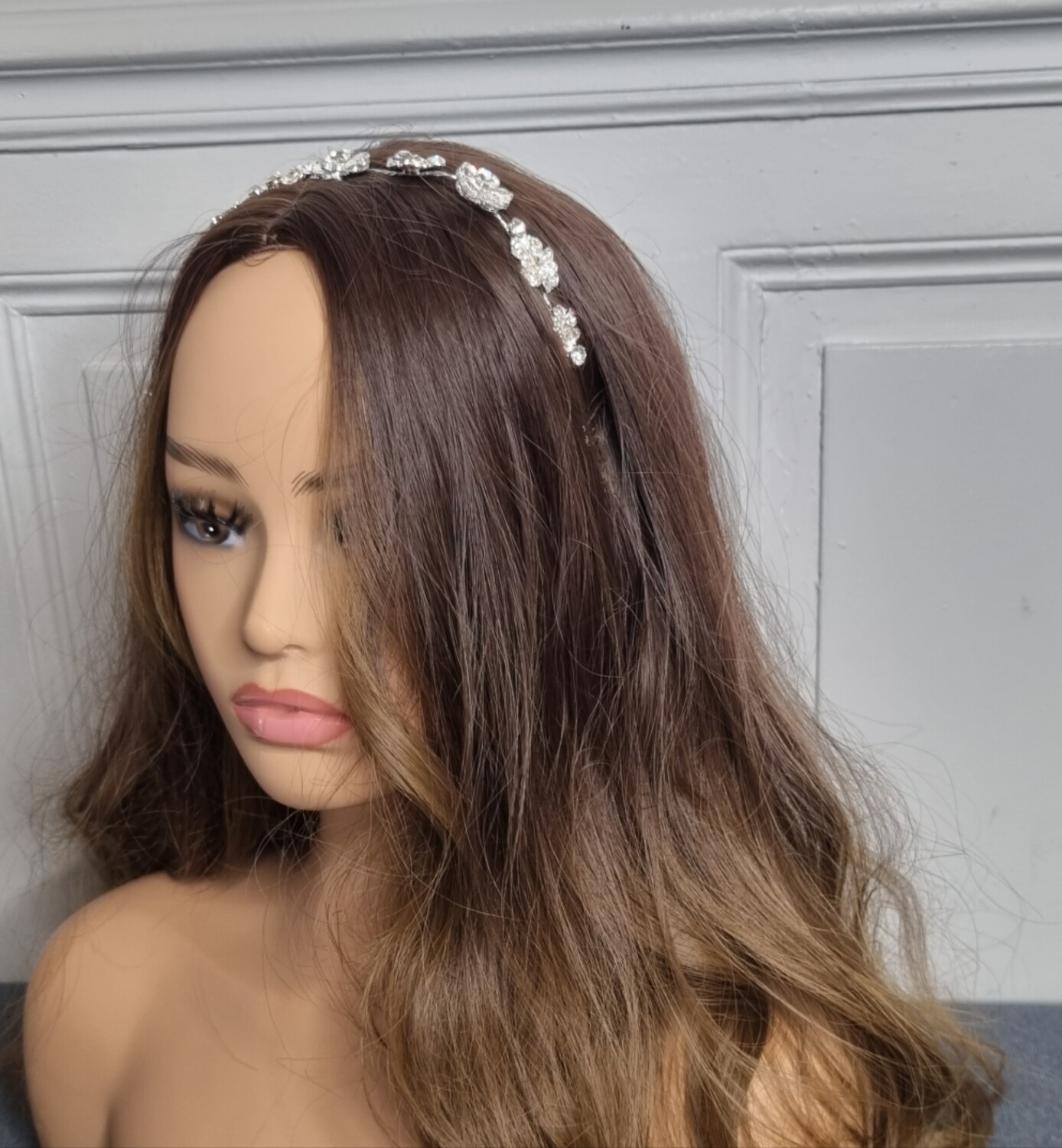 bijou de tête mariage bandeau argenté et strass