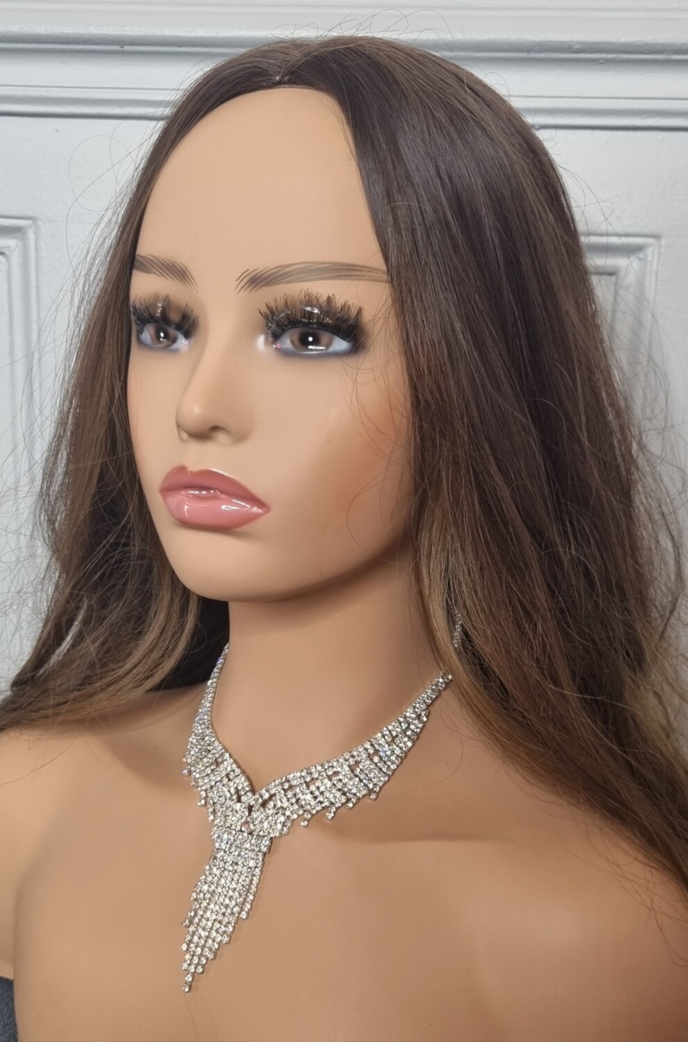 collier mariage argenté et strass