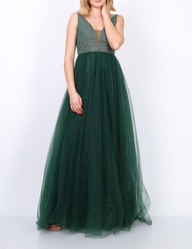 robe de soirée longue tulle pailleté vert sapin robe de soirée longue tulle pailleté vert sapin