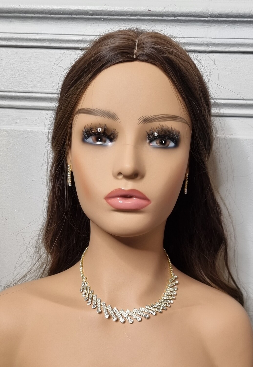 parure mariage doré collier et boucles d'oreilles