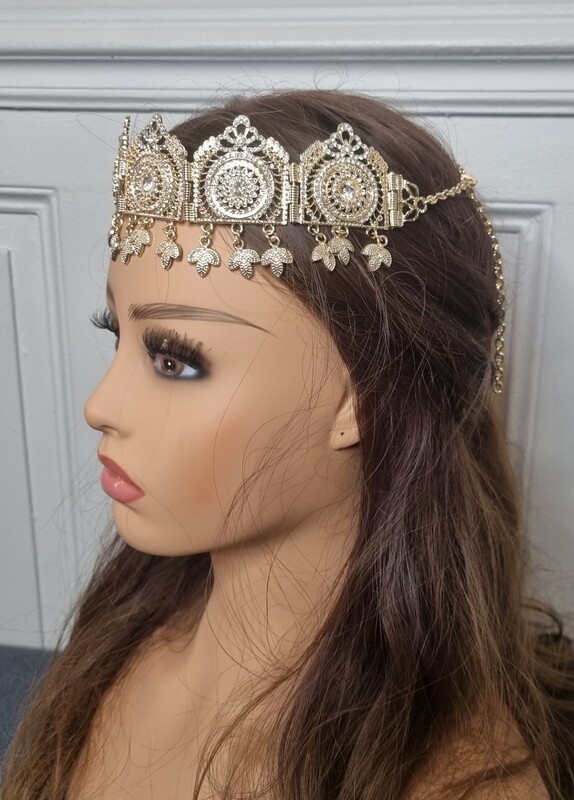 bijou de tête mariage chaoui dore