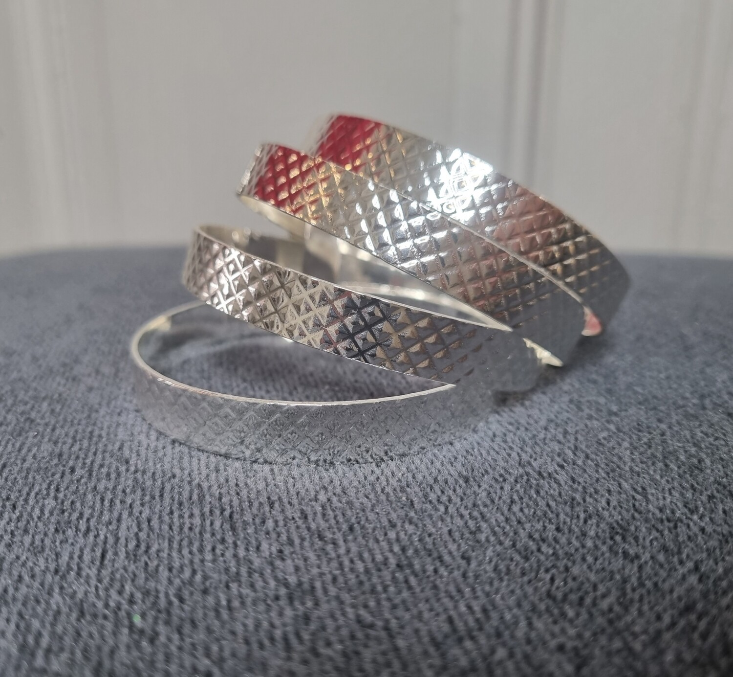 lot 4 bracelet jonc argenté oriental