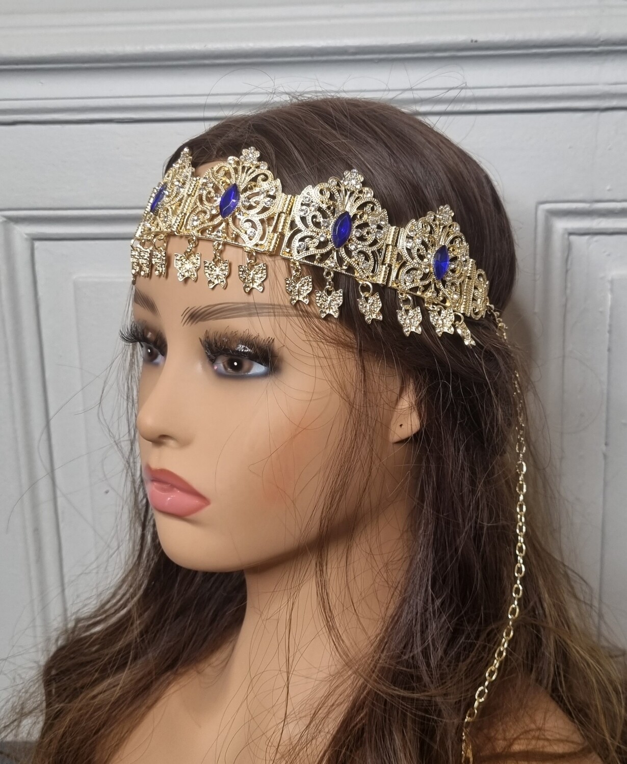 bijou de tête oriental jbine doré et bleu