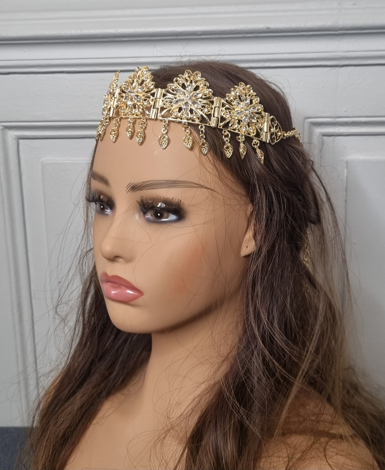 bijou de tête oriental jbine doré et blanc