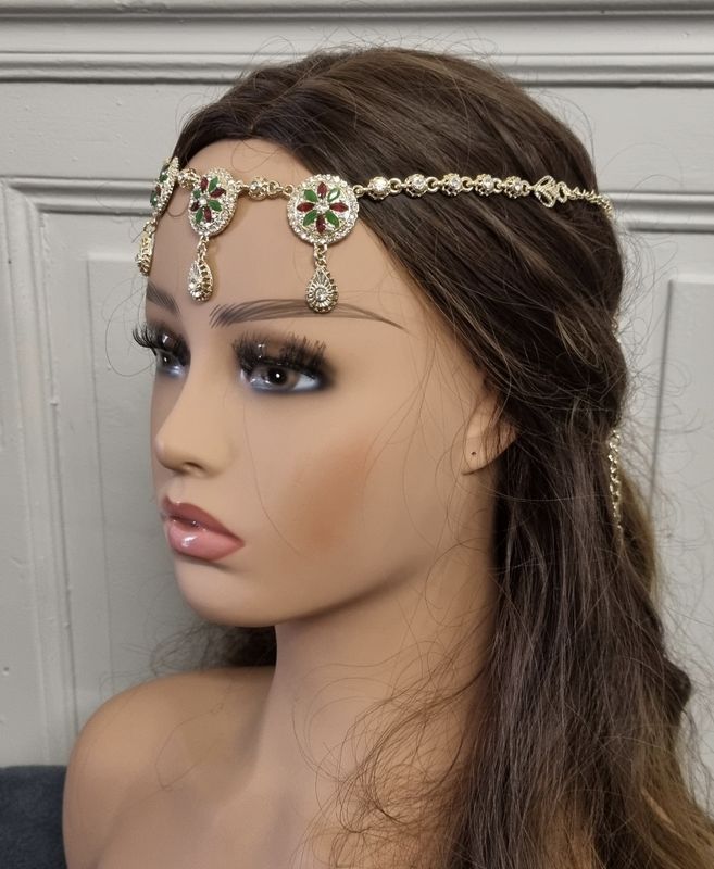 Bijou de tête oriental doré  Jbine khit El rouh diadème traditionnel