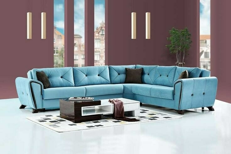 Modern sofas in decent furniture.